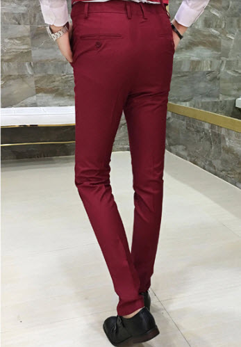 พร้อมส่ง ชุดสูทผู้ชาย สีแดง เสื้อสูท+เสื้อกั๊ก+กางเกง เข้าชุด สุดเท่ห์