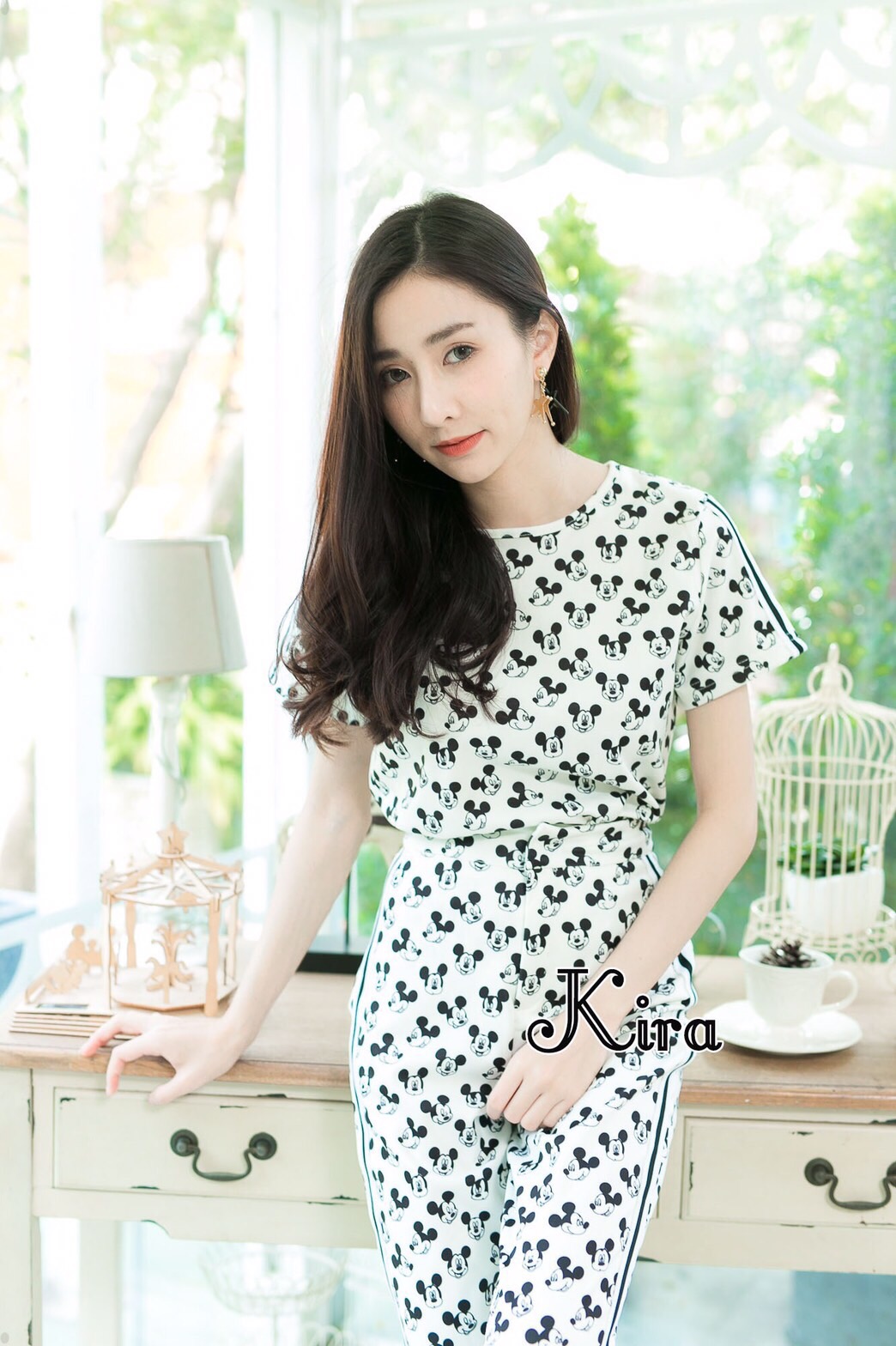 ส่งฟรี!! ชุดเซท เสื้อลาย Mickey ลายเต็ม ใส่แมตซ์กับกางเกงขายาว