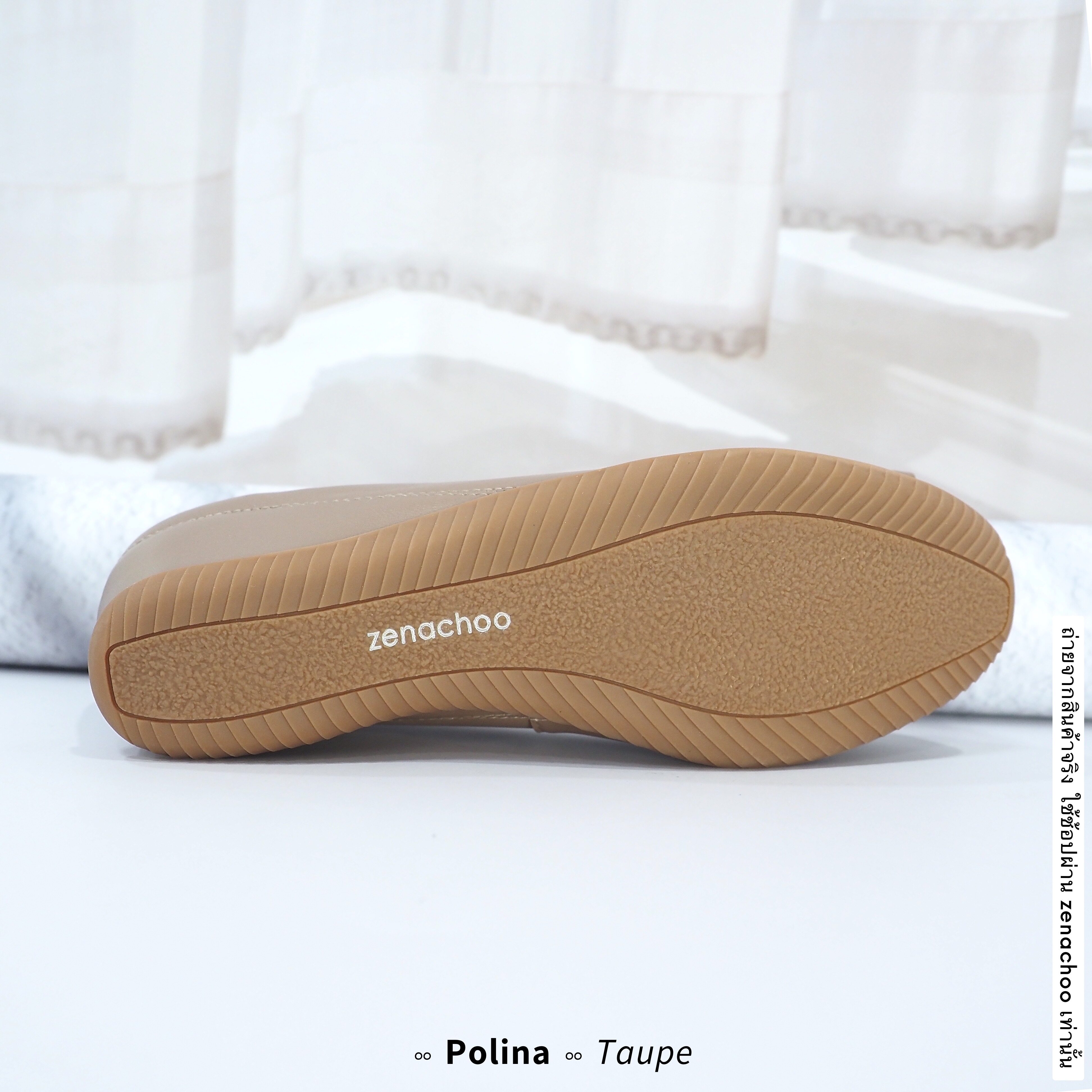 ทรงใหญ่ ลด 1 ไซส์ เปลี่ยนไซส์ได้-ไม่รับคืน Zenachoo รุ่น Polina สูง 2นิ้ว หนังแกะนิ่ม หน้ากว้างเดินสบายมาก