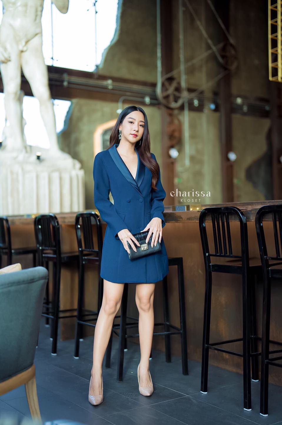 เดรสสูทสีกรม เดรสสูทแฟชั่น