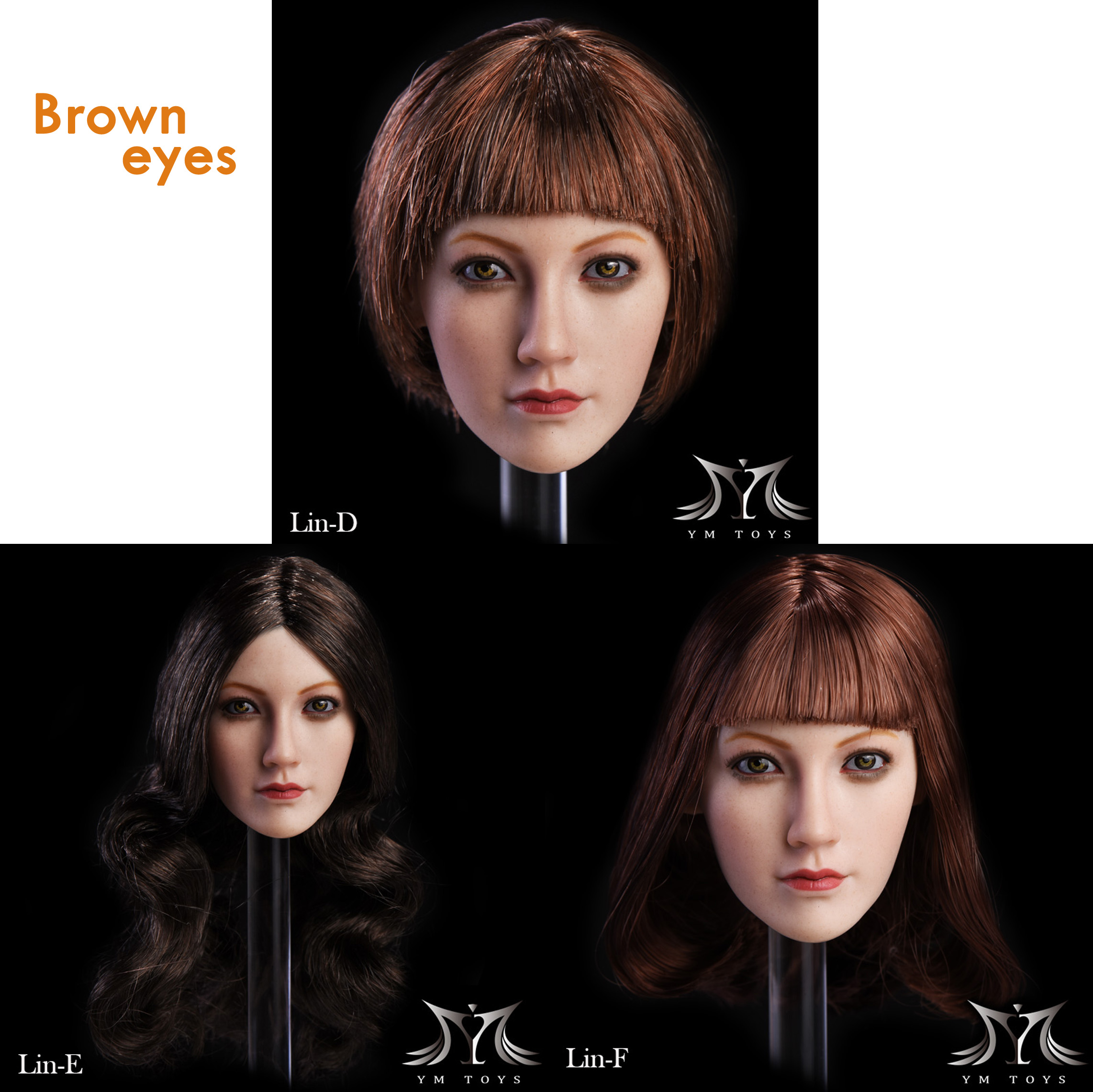 YMTOYS 1/6 Lin-B, Lin-D, Lin-E Lin Headsculpt