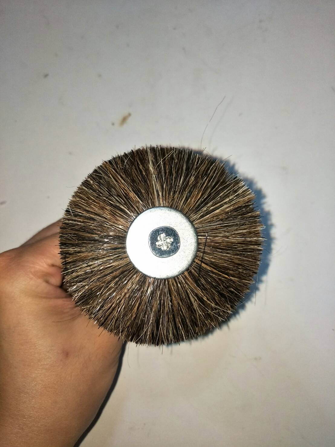 B04 แปรงขนม้าอ่อน 3 นิ้ว แกน 6 มิล สำหรับใส่สว่าน ปัดเงา ทำความสะอาดวัสดุผิวอ่อน