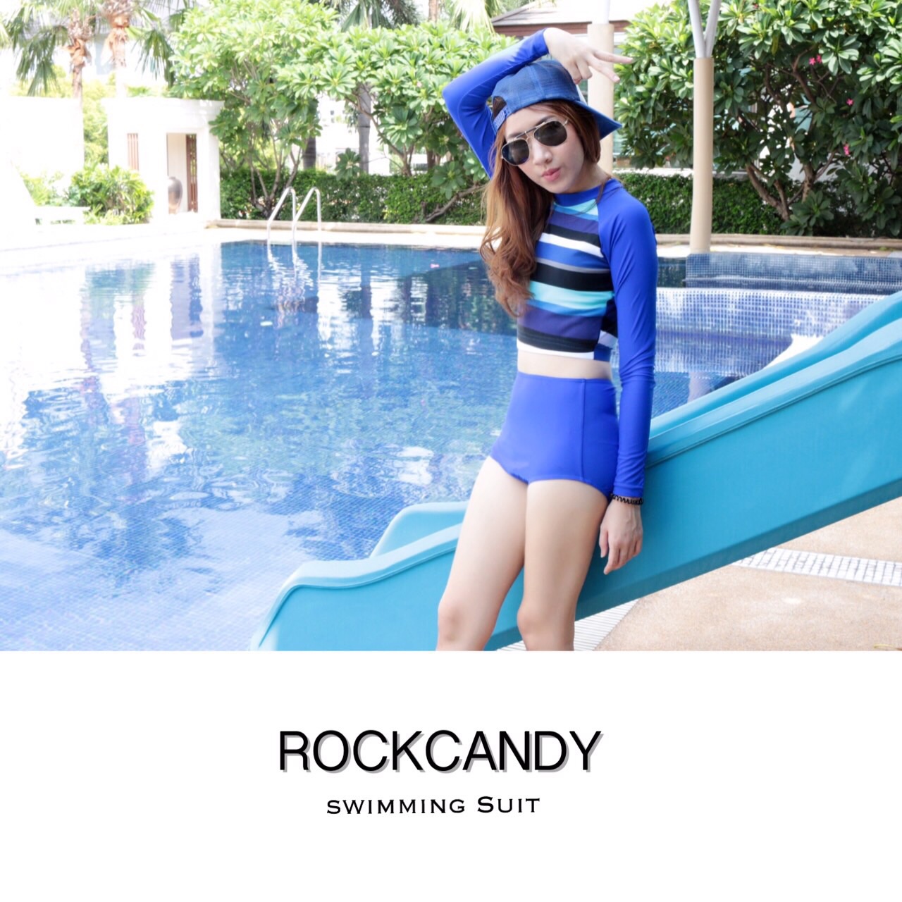 HOT ITEM LOT2" Swimming suit <Korean style) ชุดว่ายน้ำที่กำลังฮิตมากๆตอนนี้ค่ะ เสื้อแขนยาวเอวจั๊ม แถมฟรีฟองน้ำถอดออกได้ค่ะ จับคู่กับกางเกงว่ายน้ำเอวสูง
