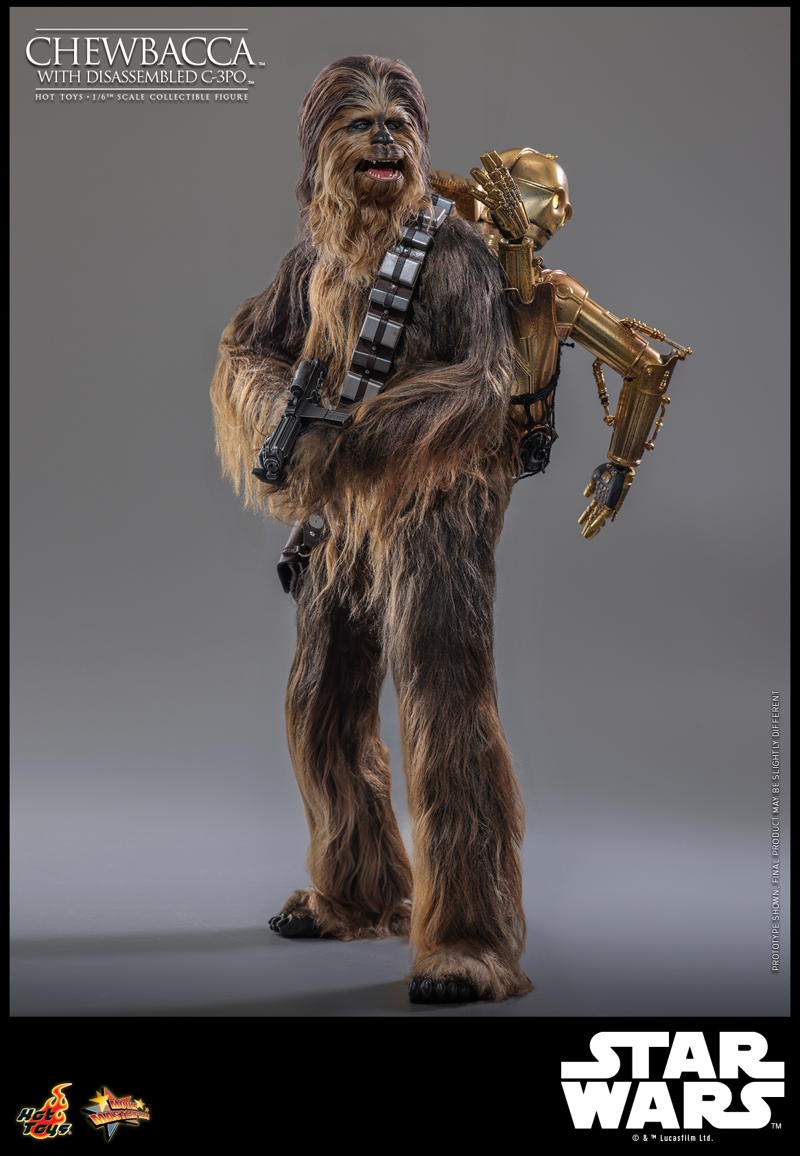 Hot Toys MMS766 Star Wars Episode V: The Empire Strikes Back - Chewbacca with Disassembled C-3PO