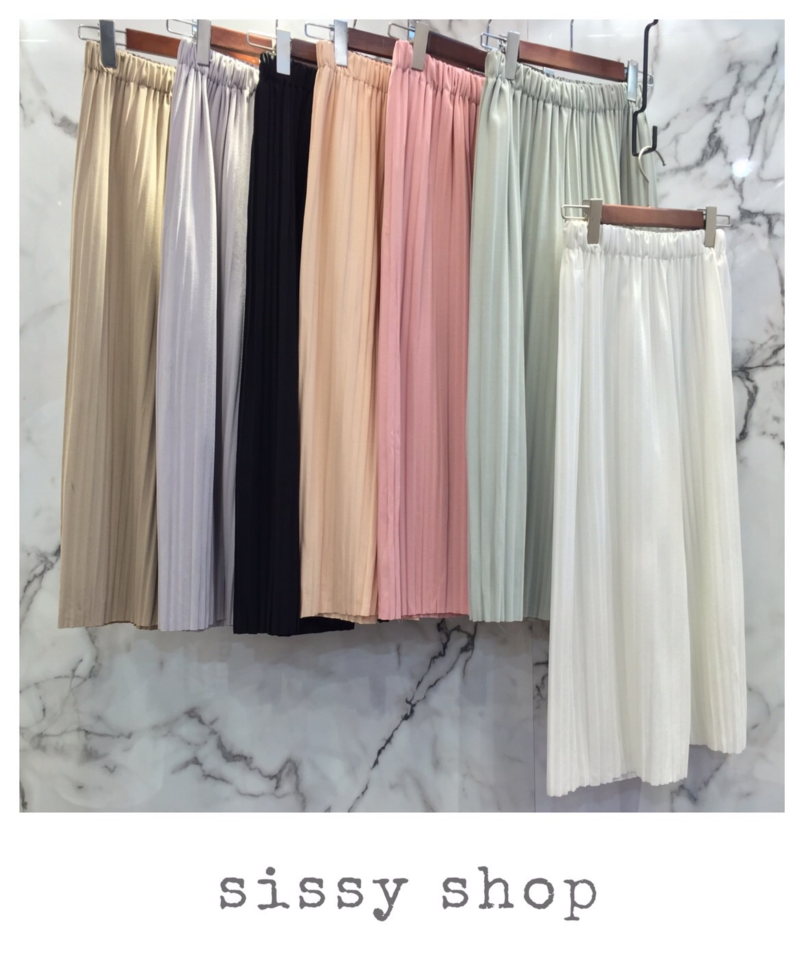 กางเกงผ้าอัดพลีท ผ้าทิ้งตัว ยืดได้ ไม่บางไม่หนาไปนะคะ ใส่ง่ายๆในวันสบายๆ สีหวานๆพาสเทลกันเลยค่ะ ขนาด ยาว 32"