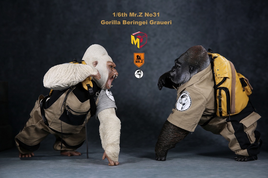 Mr.Z MRZ031-GBG001, 002 Animal Model - Gorilla Beringei Graueri (Black&White)