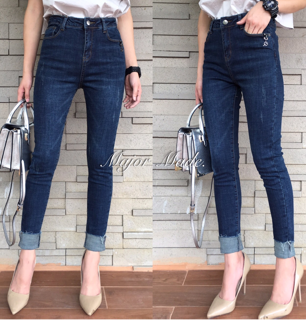 กางเกงยีนส์ทรงสวย ผ้าดี๊ดี มีเพร้อมส่ง Size:L เท่านั้นค่ะ