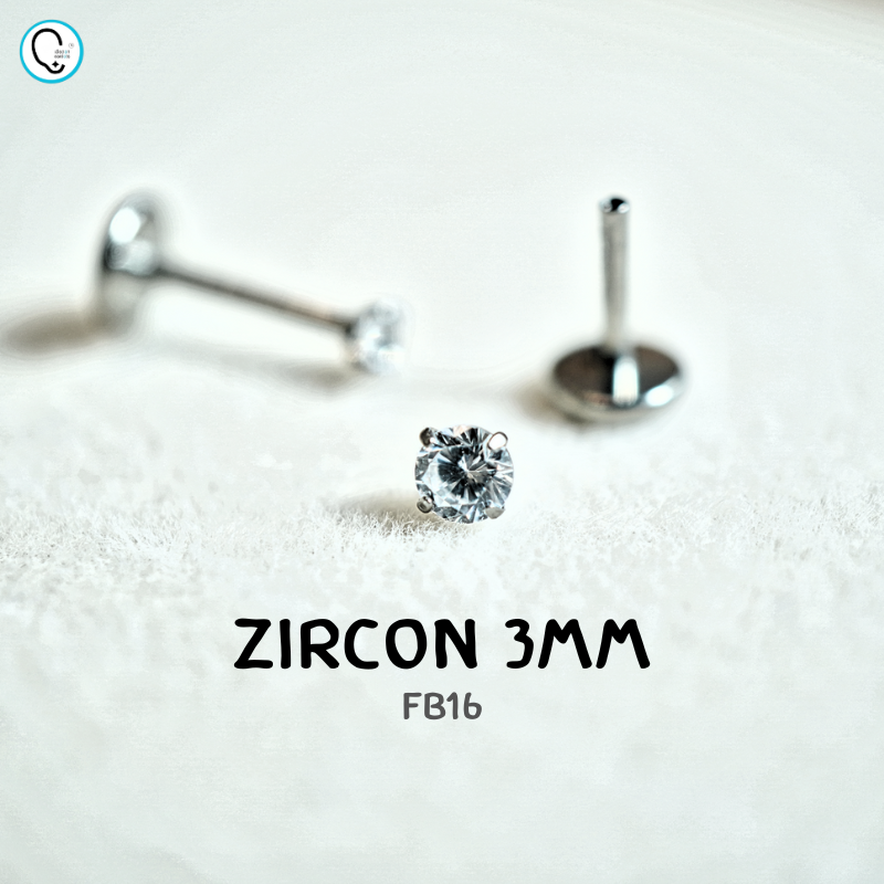 ต่างหูไทเทเนียม 100% แป้นแบนขันน็อต สำหรับผิวแพ้ง่าย ใส่สบายเรียบหลังหู รหัส FB (ราคา/ข้าง)