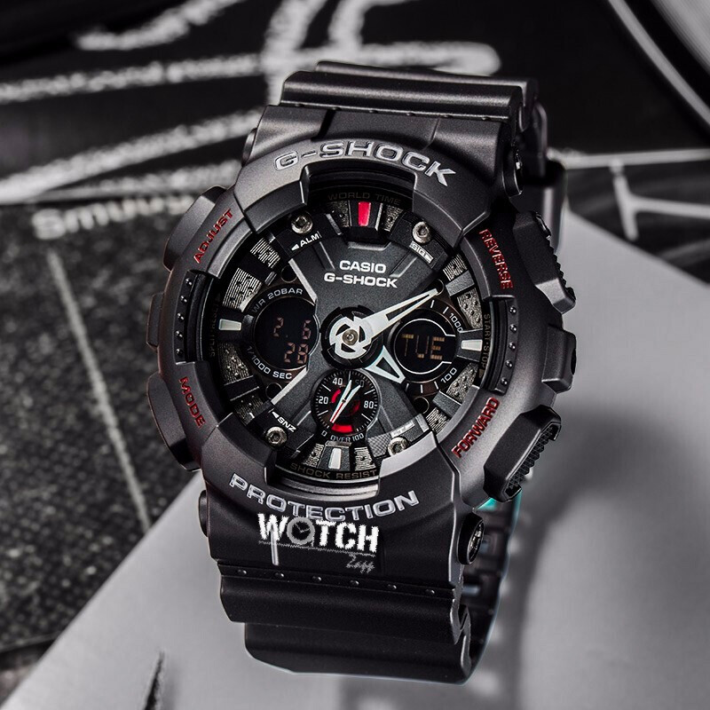 นาฬิกา Casio G-Shock นาฬิกาข้อมือผู้ชาย สายเรซิ่น รุ่น GA-120 GA-120-1A (CMG) Casio G-Shock
