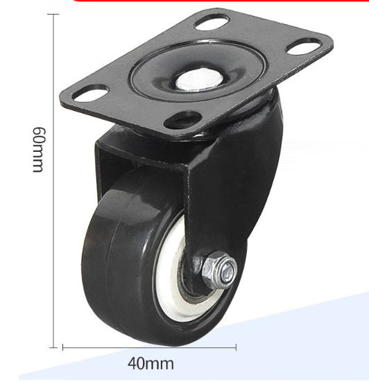OT75 ลูกล้อเอนกประสงค์ รุ่นฐานหมุนได้ ไม่มีเบรค ขนาด 1.5 นิ้ว สำหรับ DIY รถเข็น เก้าอี้ ฯลฯ