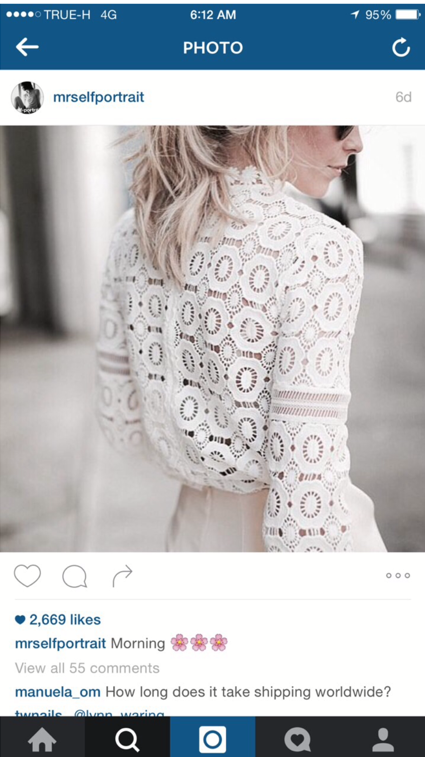 มาเพิ่มค้ะ!! เสื้อแขนยาวลูกไม้ฉลุ Self Portrait ดีไซน์คอลูกไม้ระบายน่ารัก แขนยาวจั้มข้อมือ คัตติ้งเนี้ยบ ซิปรูดหลัง แบบเก๋มากค่ะ (ดาราเซเลปใส่กันตรึม)