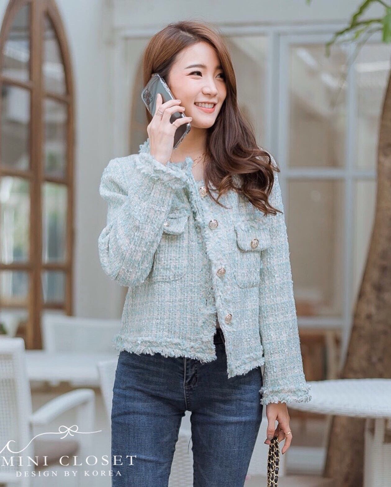 เสื้อคลุมผ้าทวิต เสื้อทวีตชาแนลสไตล์เกาหลี เสื้อทวิตรุ่นใหม่ขายดีมากกกก