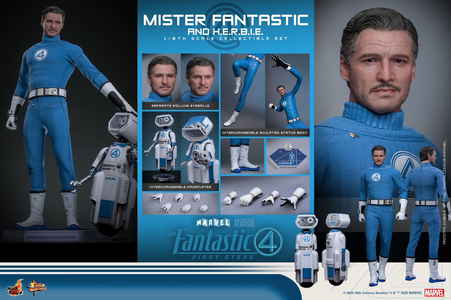 Hot Toys MMS822 The Fantastic Four: First Steps - Mister Fantastic and H.E.R.B.I.E.