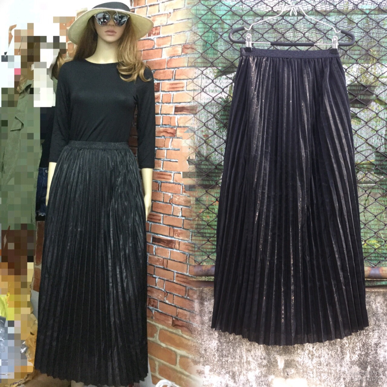 พร้อมส่ง กระโปรงพลีทยาว เนื้อผ้าวิ้งๆวาวๆงานสวยมากค่ะ ผ้าเนื้อดีมีน้ำหนัก ซับในอย่างดี