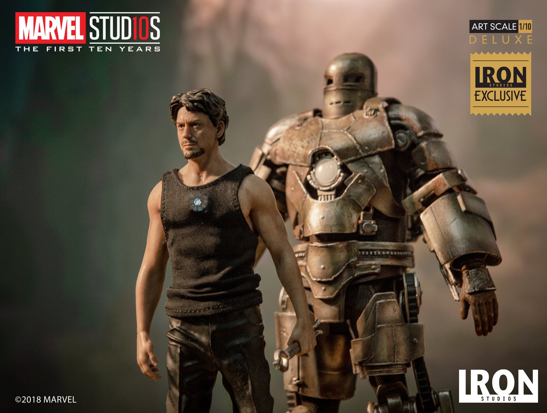 Iron Studios Deluxe Art Scale 1/10 Tony Stark & Mark I (EX)