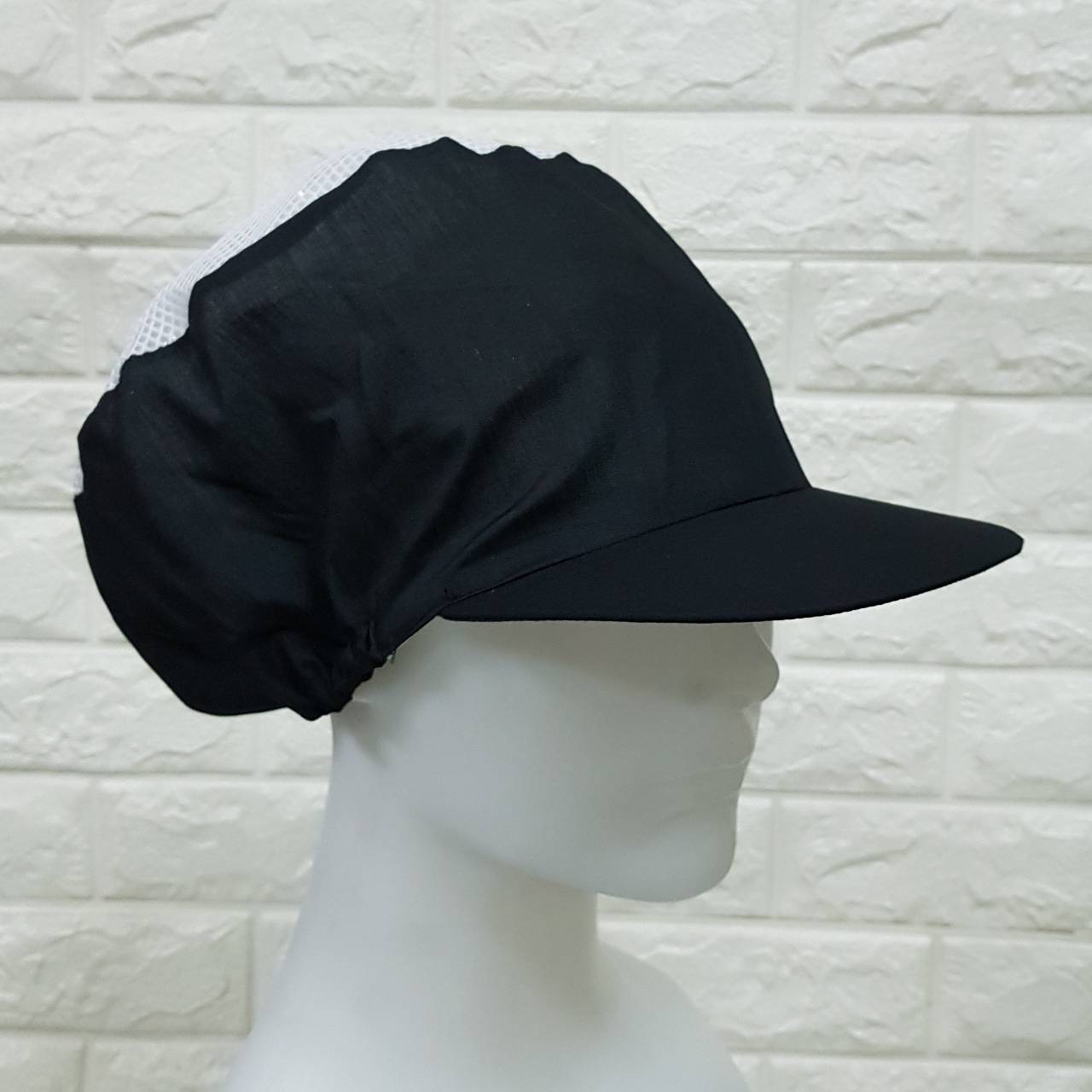 จำนวน 50 ใบ หมวกคลุมผมตาข่ายบน หมวกแม่ครัว หมวกพ่อครัว หมวกทำอาหาร หมวกโรงงาน หมวกพนักงานฝ่ายผลิต หมวกอุตสาหกรรม หมวกคลุมเก็บผมชาย-หญิง