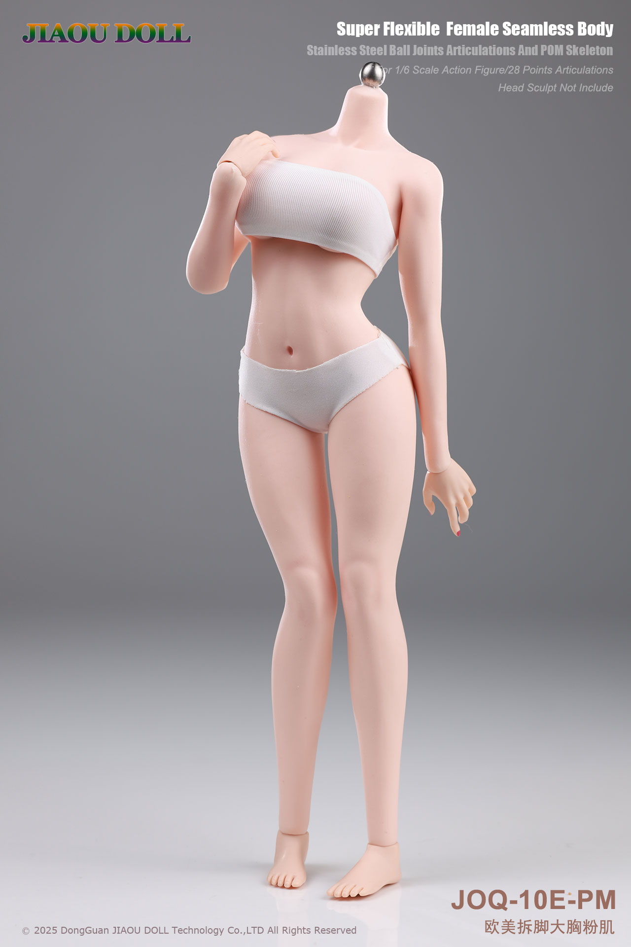 JIAOUDOLL JOQ-10E 1/6 Super Flexible Female Seamless Body Detachable Feet Lager Breasts Without Head