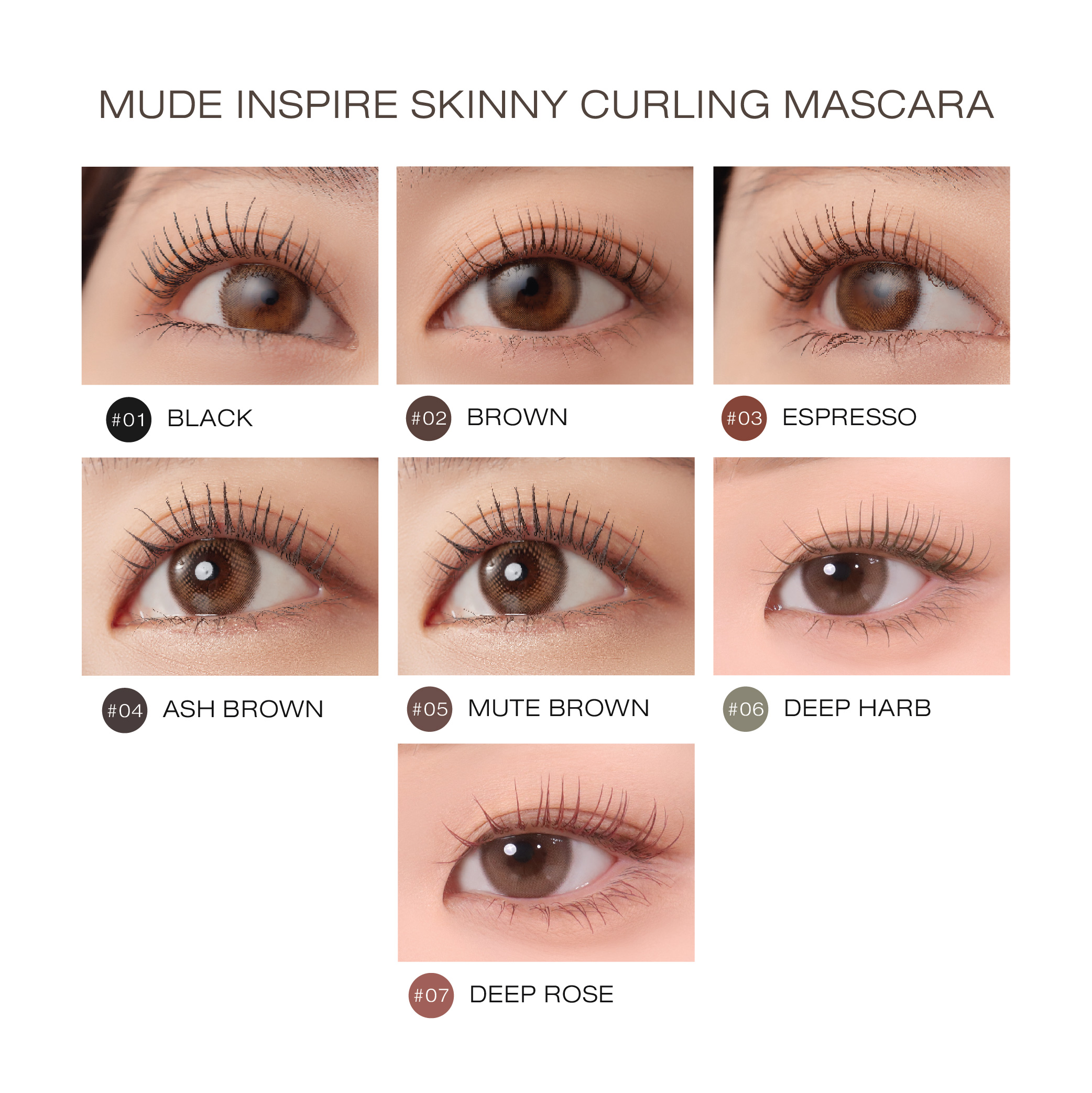 MUDE INSPIRE SKINNY CURLING MASCARA 3 G. (มาสคาร่า หัวแปรงเล็ก)