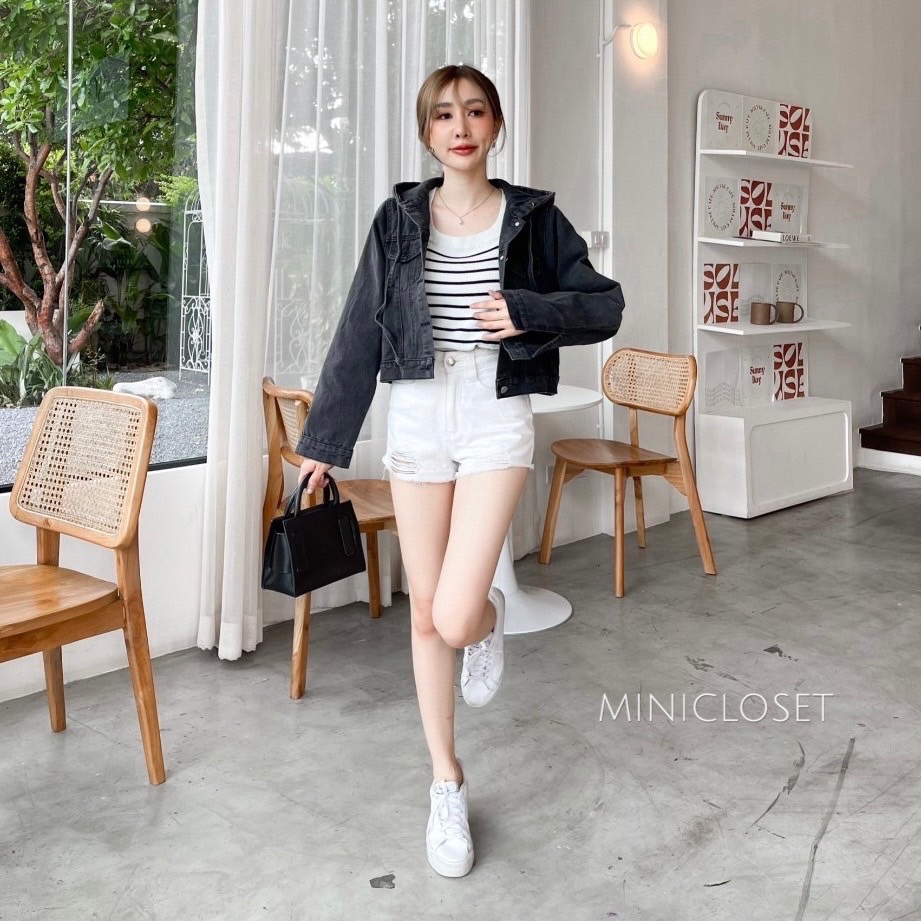 เสื้อยีนส์มีฮู้ด แจ็คเก็ตยีนส์ผู้หญิง