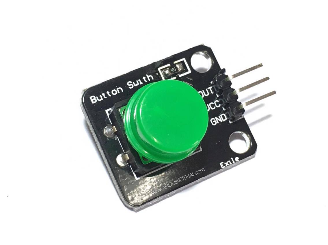 โมดูลสวิตช์สีเขียว แบบกดติดปล่อยดับ 3.3 - 5V Button switch module สต็อกไทยส่งไว