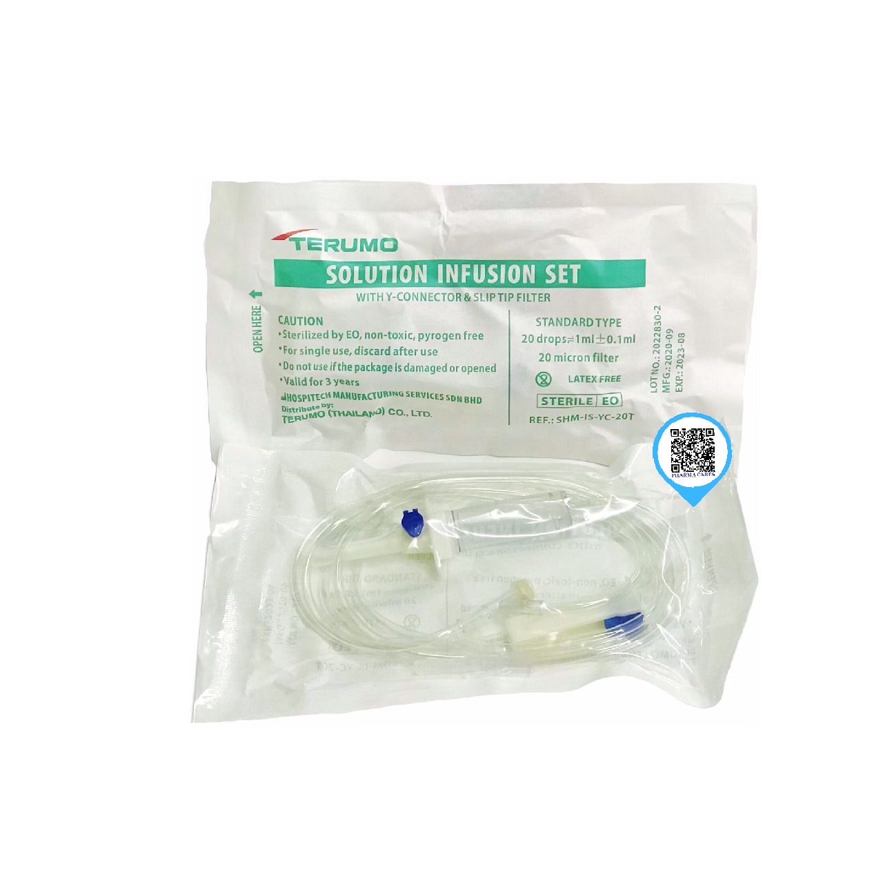 (1 ชุด)Terumo Infusion Set 20 drops สายให้น้ำเกลือผู้ใหญ่ ยี่ห้อ เทอรูโม