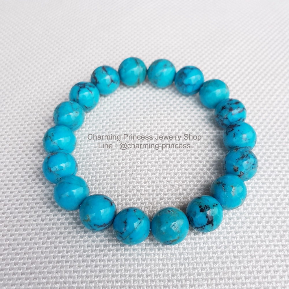 ราศีธนู หินนำโชคราศีธนูหรือผู้ที่เกิดเดือนธันวาคม Turquoise Tibet เทอร์คอยส์ 10 มม จากทิเบต (16 ธันวาคม – 14 มกราคม)