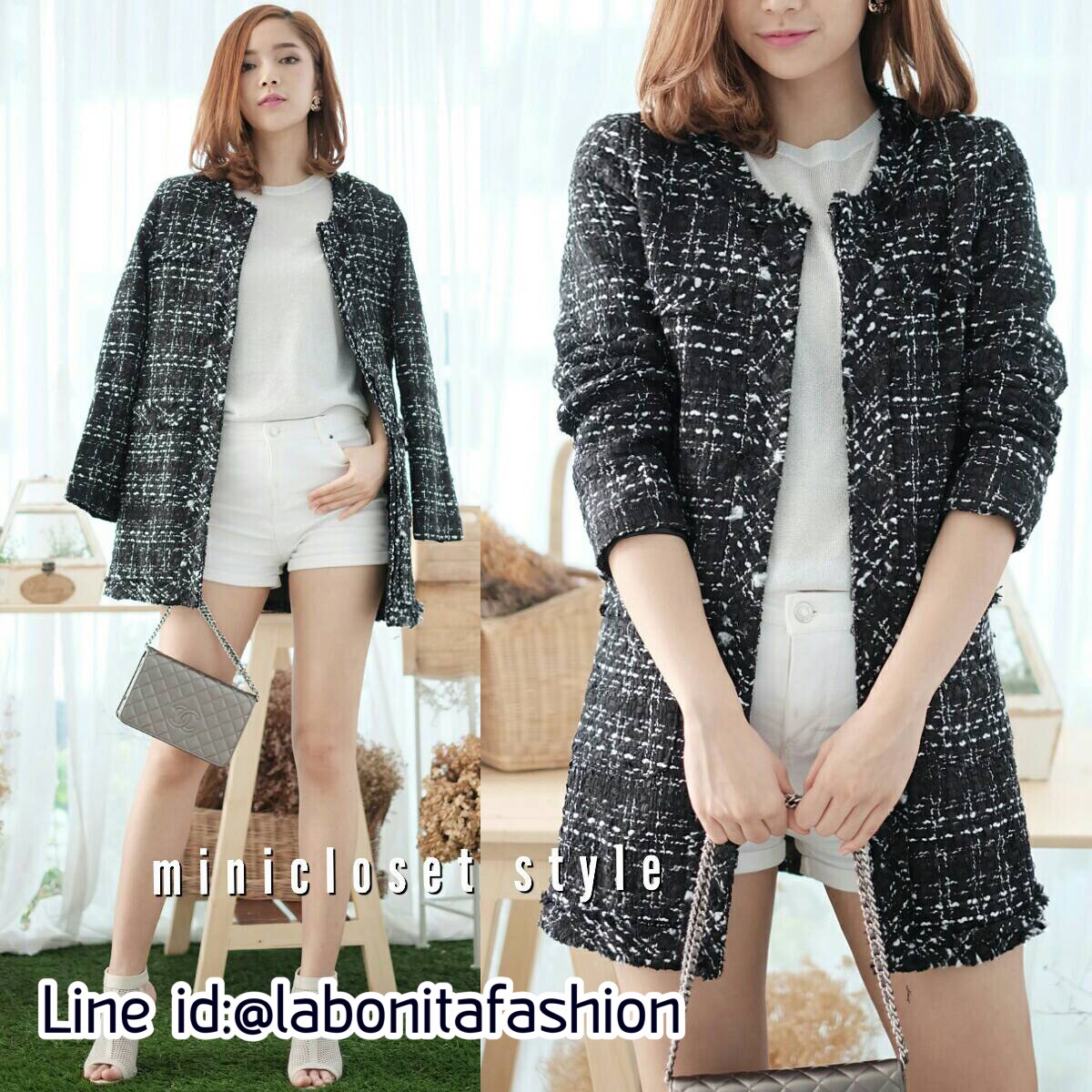 เสื้อคลุมผ้าทวีตชาแนลตัวยาว มีซับในทั้งตัว คุ้มค่าราคาที่สุดในสามโลก