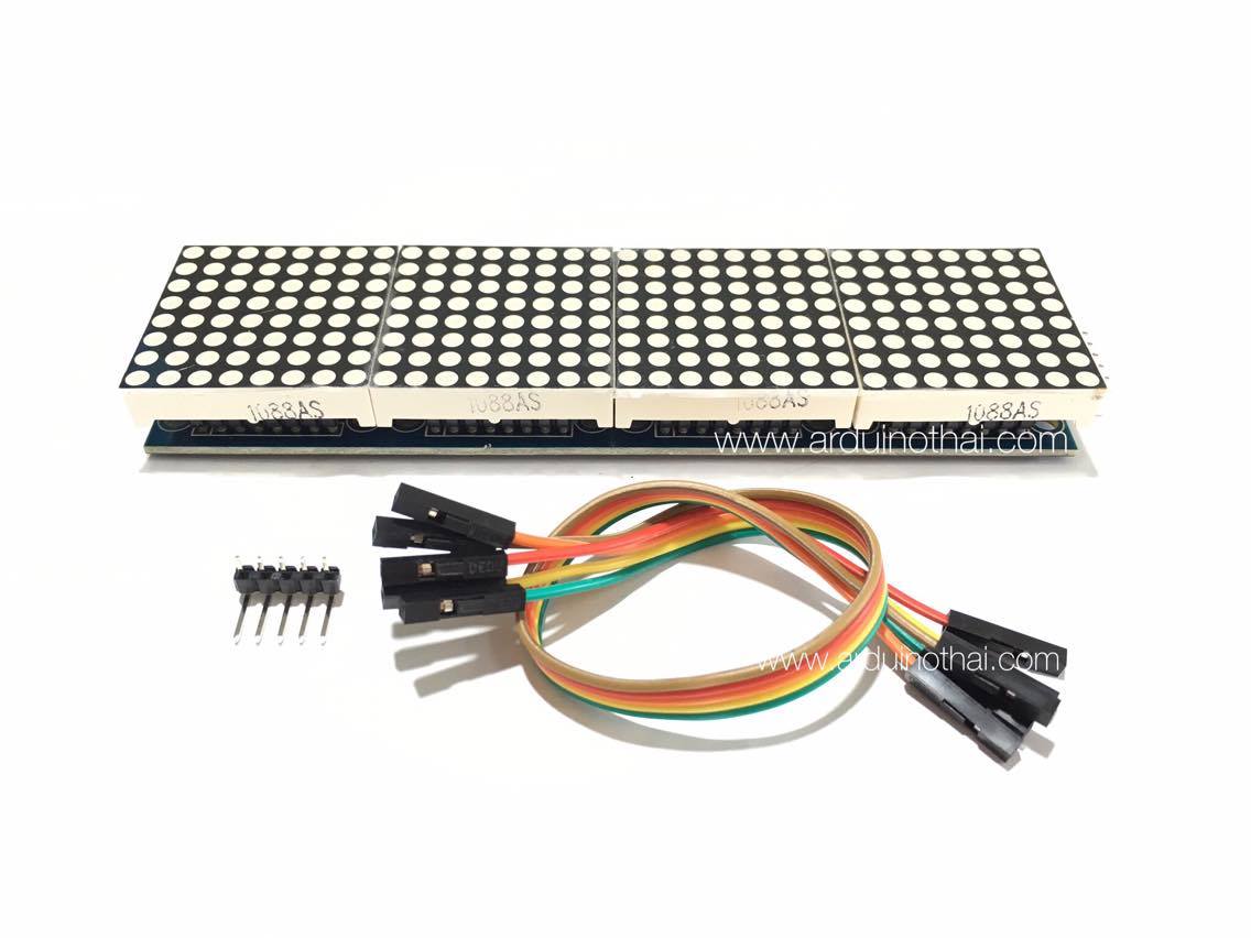 MAX7219 dot matrix module 4 in 1 display (สีแดง)