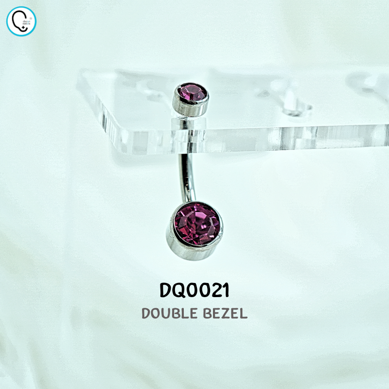 จิวสะดือไทเทเนี่ยม 100% สำหรับผิวแพ้ง่าย ก้านหนา 1.6 mm