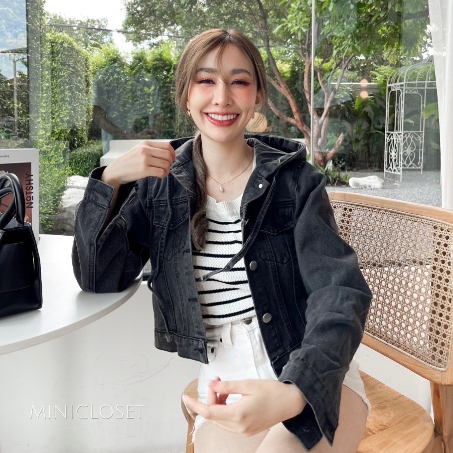 เสื้อยีนส์มีฮู้ด แจ็คเก็ตยีนส์ผู้หญิง