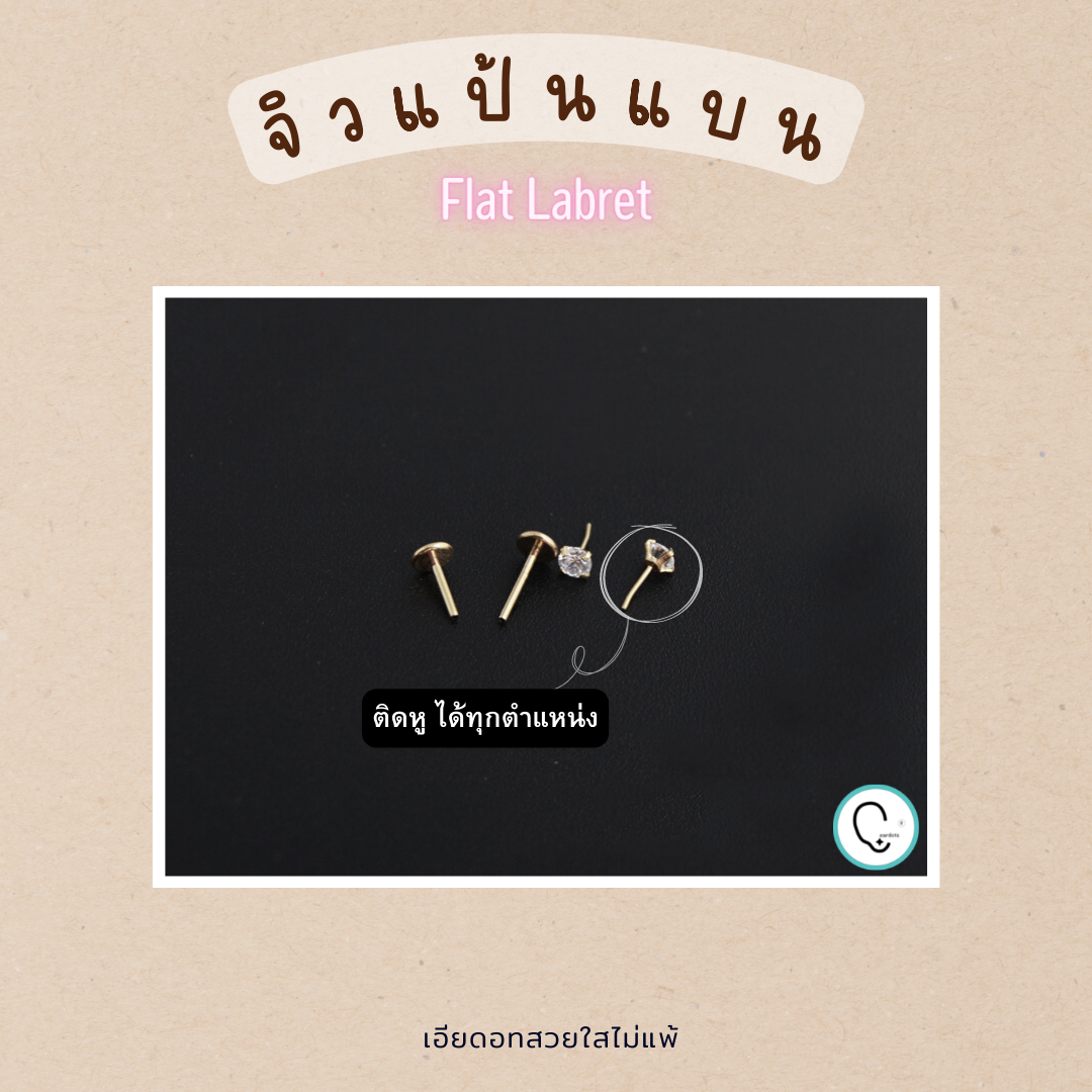 “เช็คสินค้าทัก line ก่อนโอนนะคะ”ไทเทเนี่ยม 100% ต่างหูสำหรับผิวแพ้ง่าย Tiff Flat Labret (แป้นแบน จิวTragus/ทุกบริเวณ) ราคา/ข้าง_ETC2