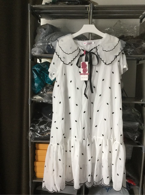 เดรสลายจุด เดรสยาว เดรสคลุมท้อง