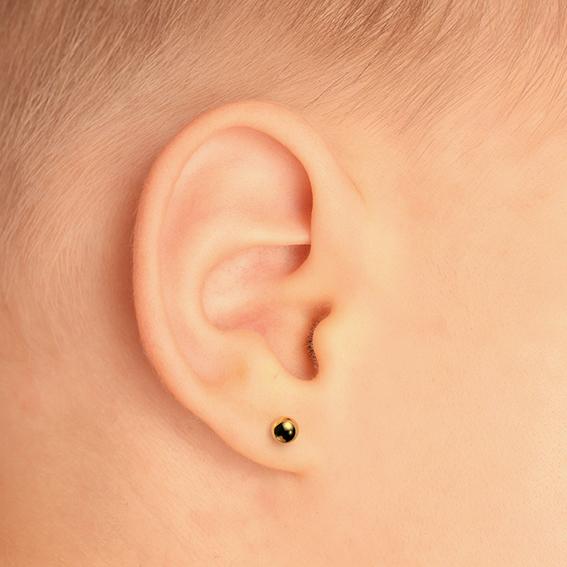 (ส่งฟรี แถมฟรีแป้นหมุดตัน)ก้านสั้นพิเศษ ต่างหูสำหรับผิวแพ้ง่าย BABY 3MM ก้านสีทอง สแตนเลสเกรดการแพทย์ ปลอดภัย 100%_STD047