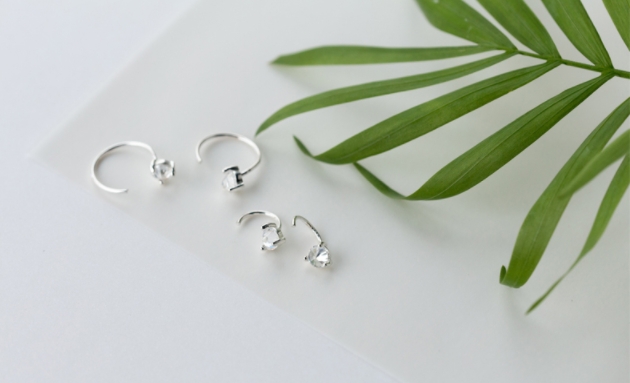 ต่างหูสำหรับผิวแพ้ง่าย เงินแท้ 92.5% U mini Clip