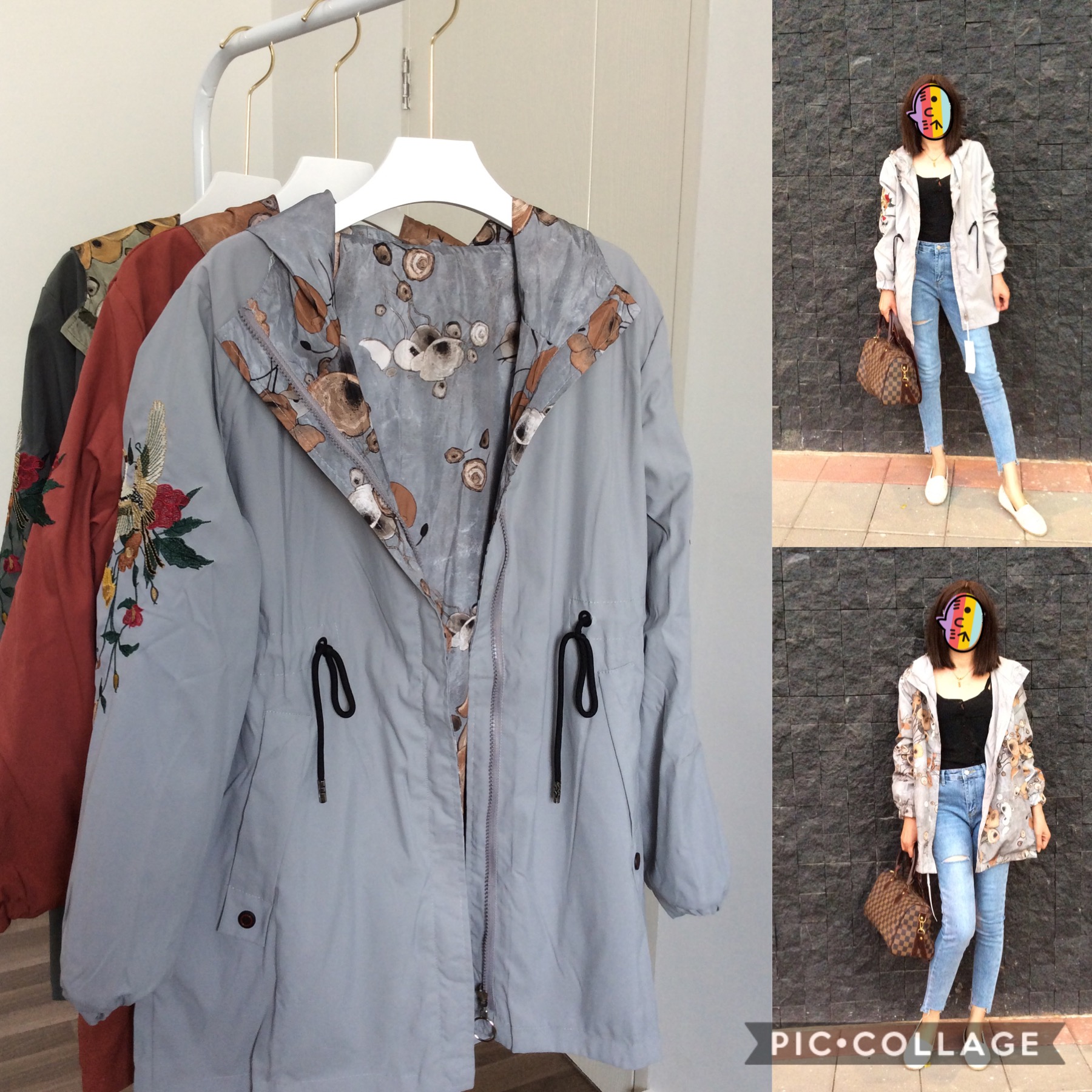 เสื้อคลุม แจ็คเก็ตมีฮู้ด ใส่ได้2หน้า ผ้าดีมากเว่อร์