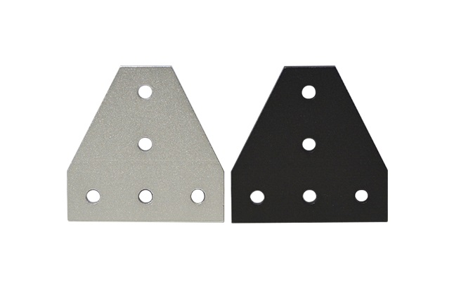 Corner Plate Bracket T-shaped 5-hole Black 3030T