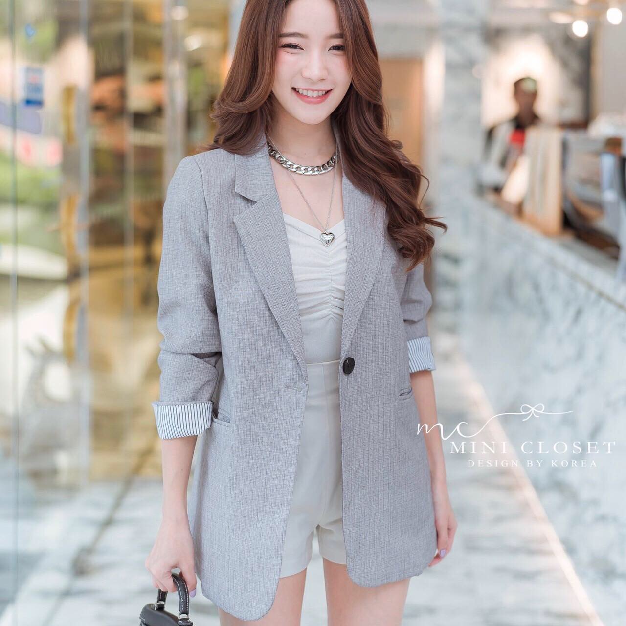 เบลเซอร์สูทใส่ทำงานสวยๆ ตัดเย็บด้วย ผ้าสูทผสมผ้าลินิน