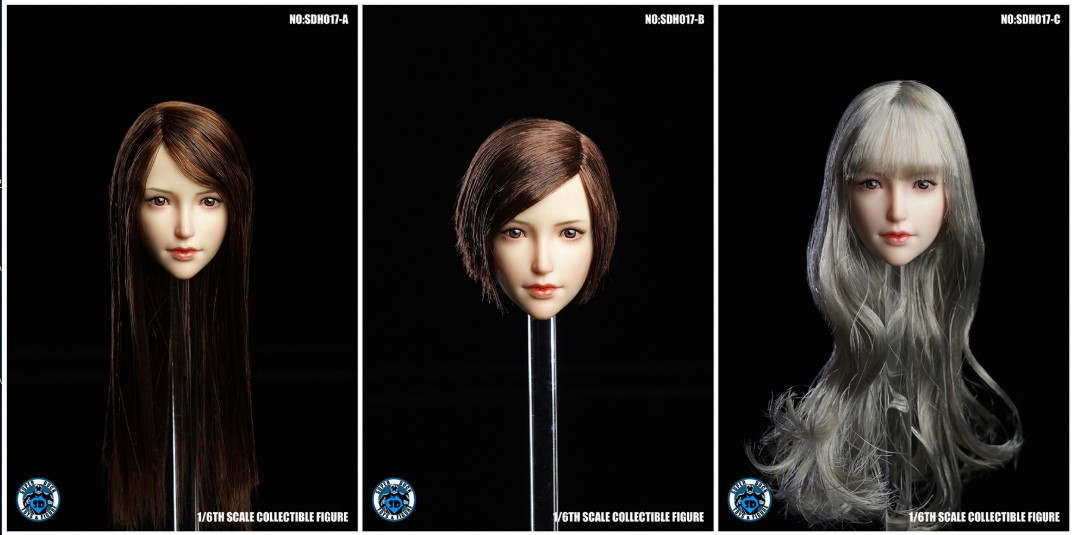 SUPER DUCK SDH017-C Female Head Carving (White Long Hair)