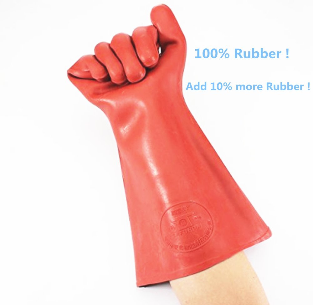 OT28 ถุงมือกันไฟดูด กันน้ำ กันไฟฟ้าแรงสูง 12 KV อุปกรณ์ช่วยช่างไฟให้ปลอดภัย