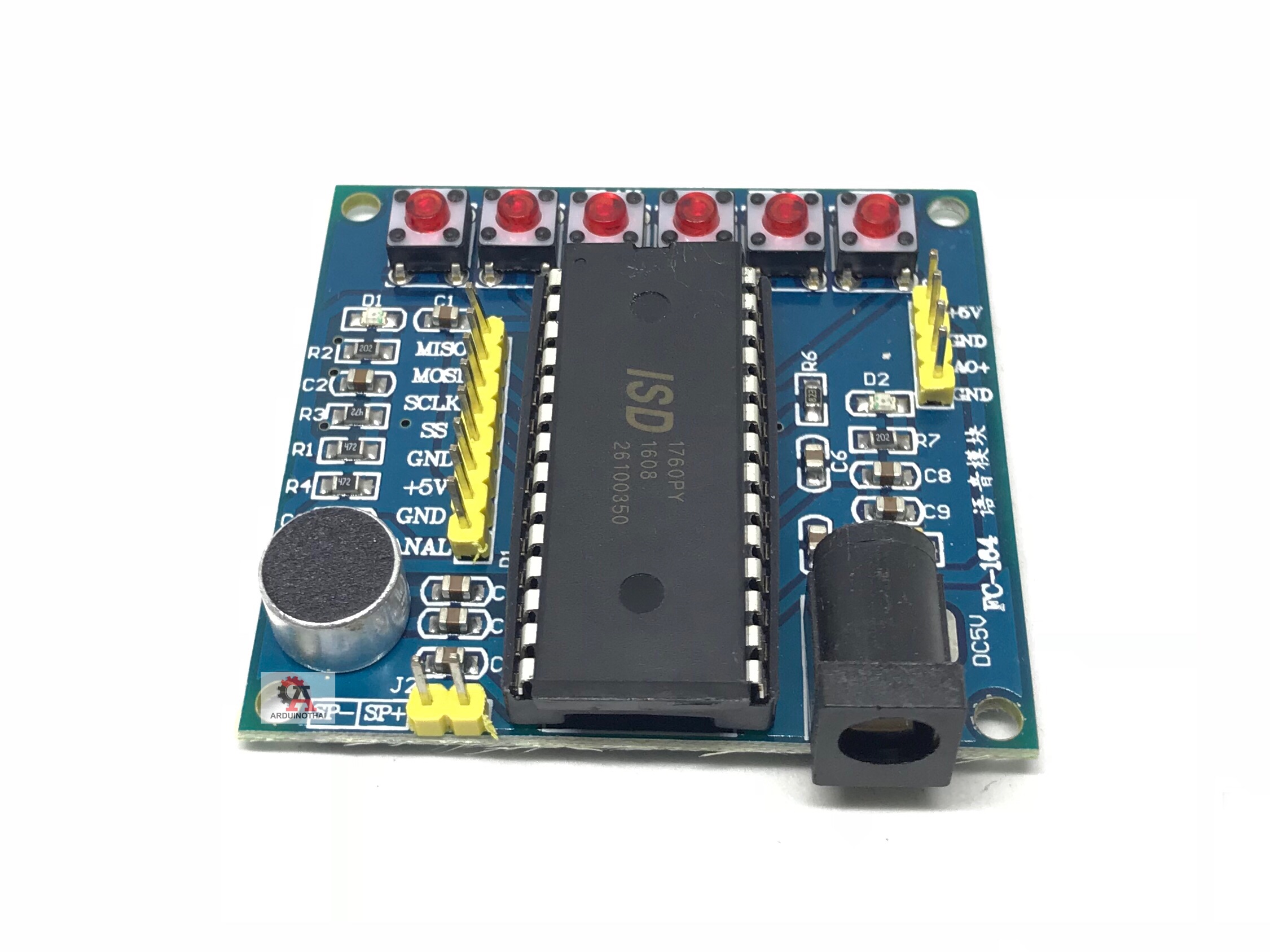 ISD1760 Voice Recording & Playback Module (blue) โมดูลบันทึกข้อความเสียงและเล่นกลับ สต็อกไทยส่งไว