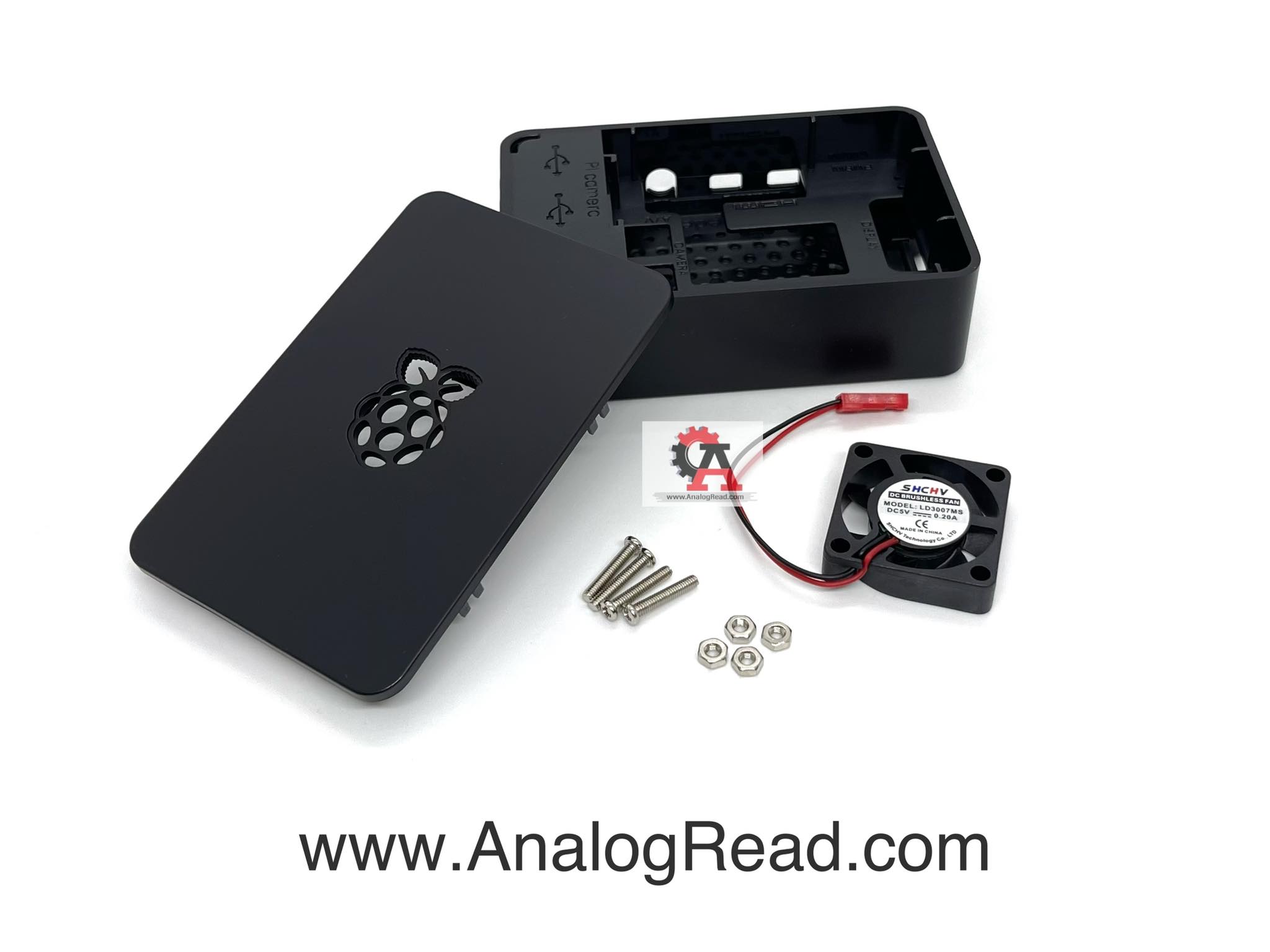 Raspberry pi 4 case (Black) เคสพลาสติกสำหรับราสเบอรี่พาย 4 สีดำ+พัดลม