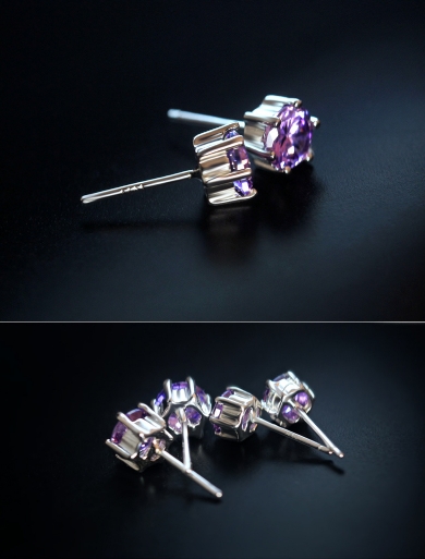 ต่างหูสำหรับผิวแพ้ง่าย เงินแท้ 92.5% Silver Eardots 6 leg