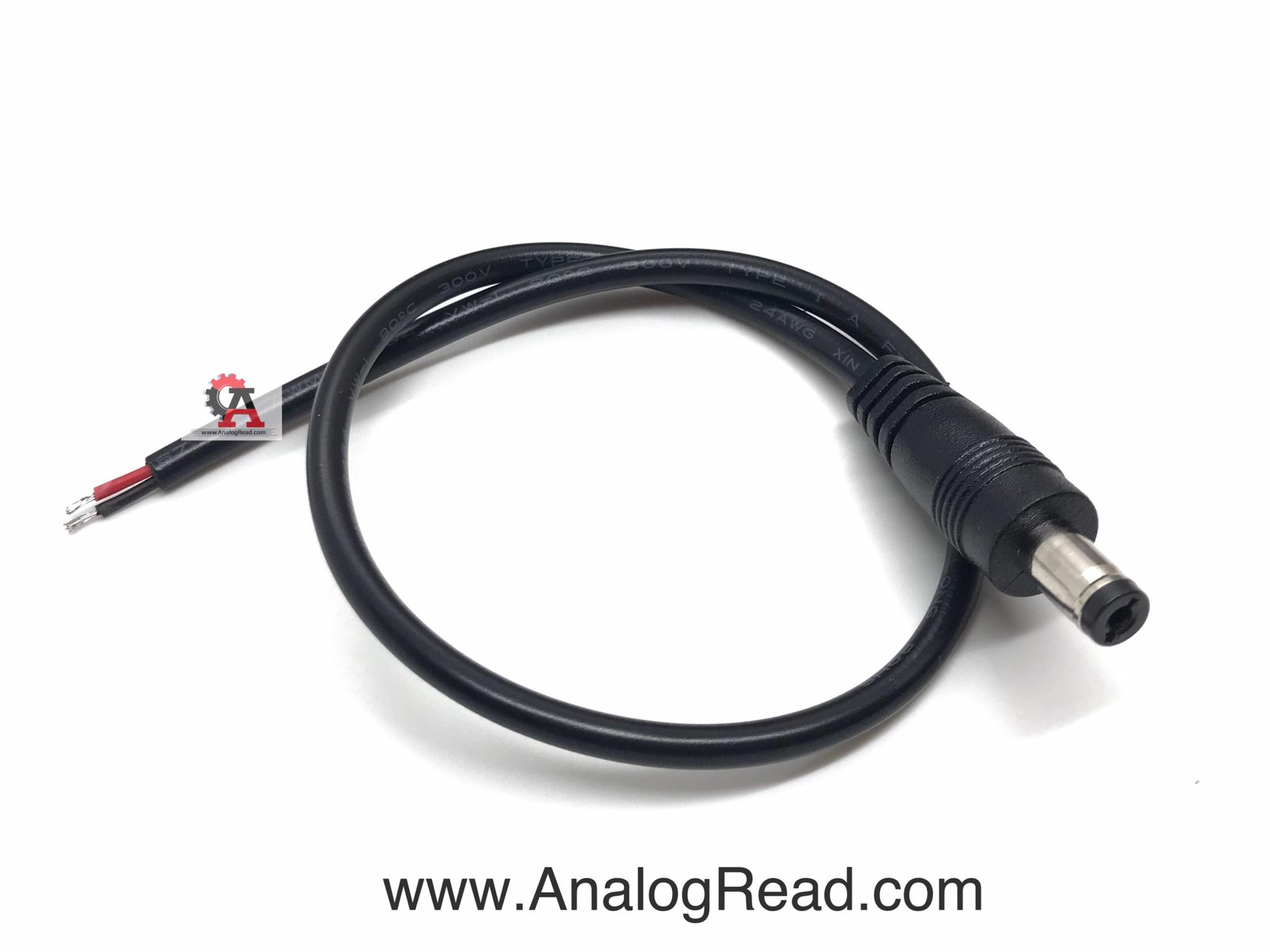 DC Male connector 5.5x2.1mm 24AWG
