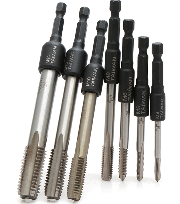 AD46 ชุดบล็อกสำหรับใส่ดอกต๊าป M4-M14 แกนหกเหลี่ยม 1/4 *** ไมไ่ด้แถมดอกต๊าป