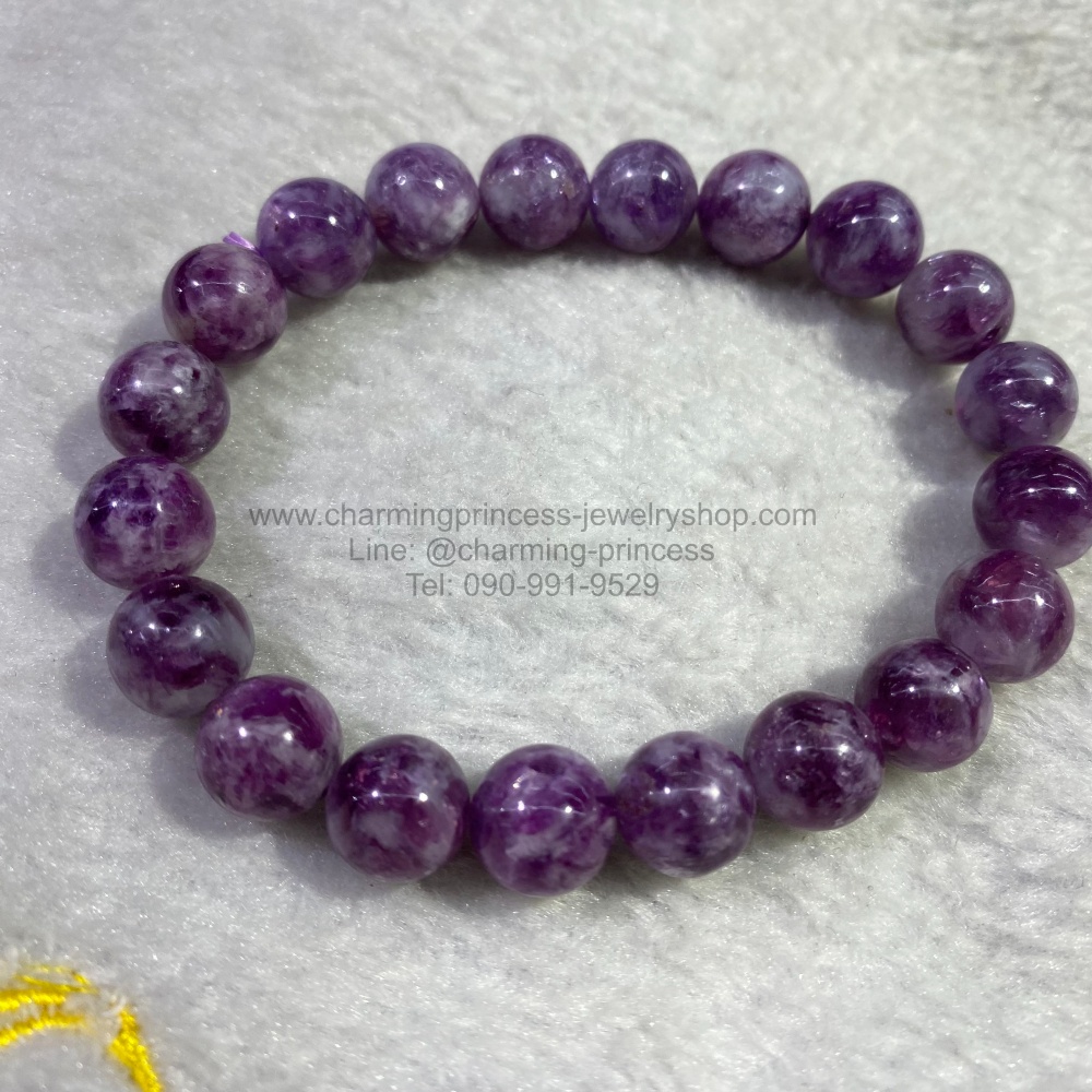 Lepidolite เลปิโดไลต์ 10 มม นำพาความสำเร็จในธุรกิจ หรือทำความฝันให้เป็นจริง