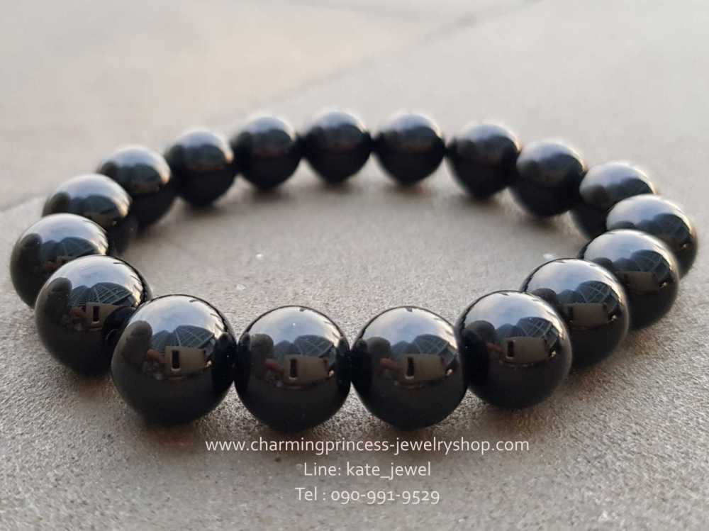 Black Onyx โอนิกซ์ดำ 12 mm ช่วยขจัดปัญหา ความวุ่นวายใจ
