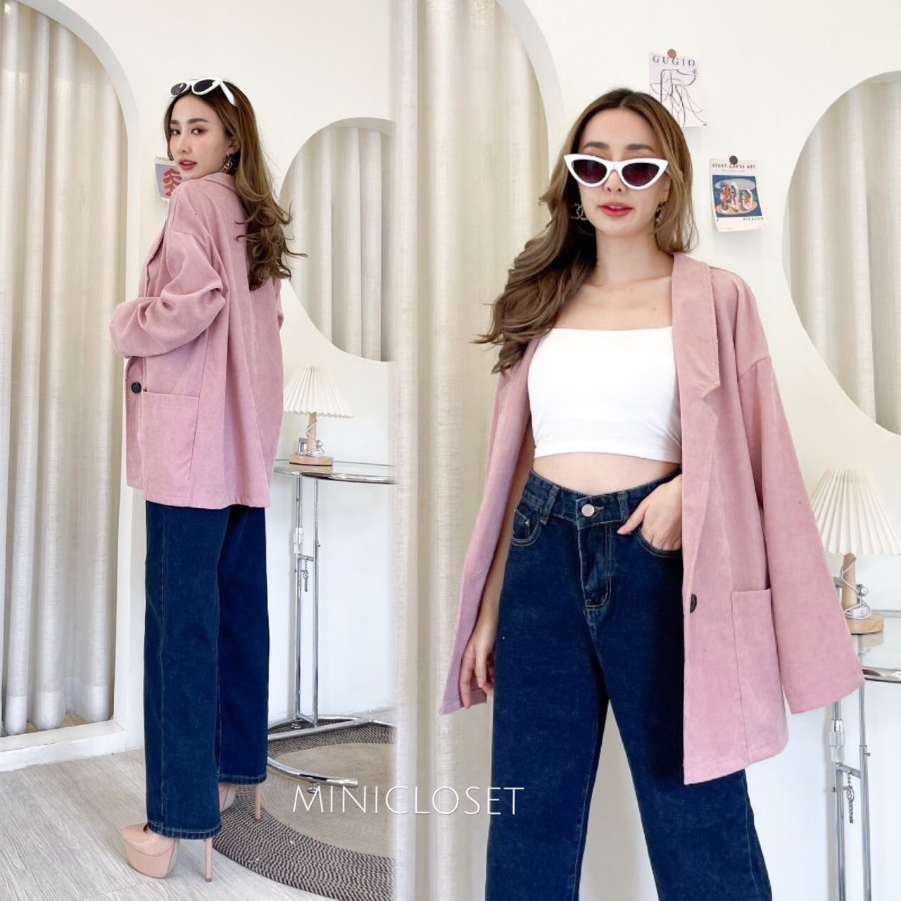 Blazer เบลเซอร์ สูทลำลองหญิง ผ้าลูกฟูก