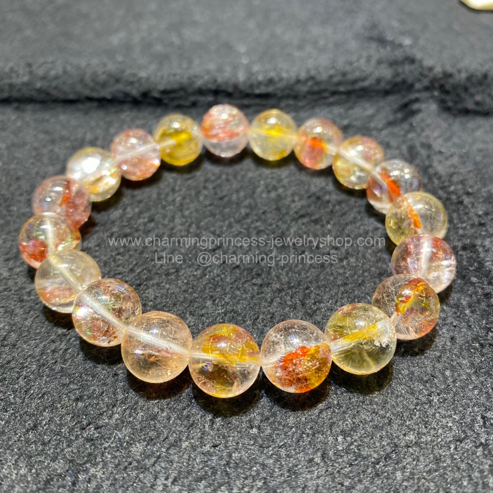 Limonite ไลโมไนต์ หรือ ลิโมไนต์อ ยู่ภายใน Quartz อัญมณีที่หายากในตลาด 10 มม ทำให้บรรลุถึงเป้าหมายที่ยิ่งใหญ่