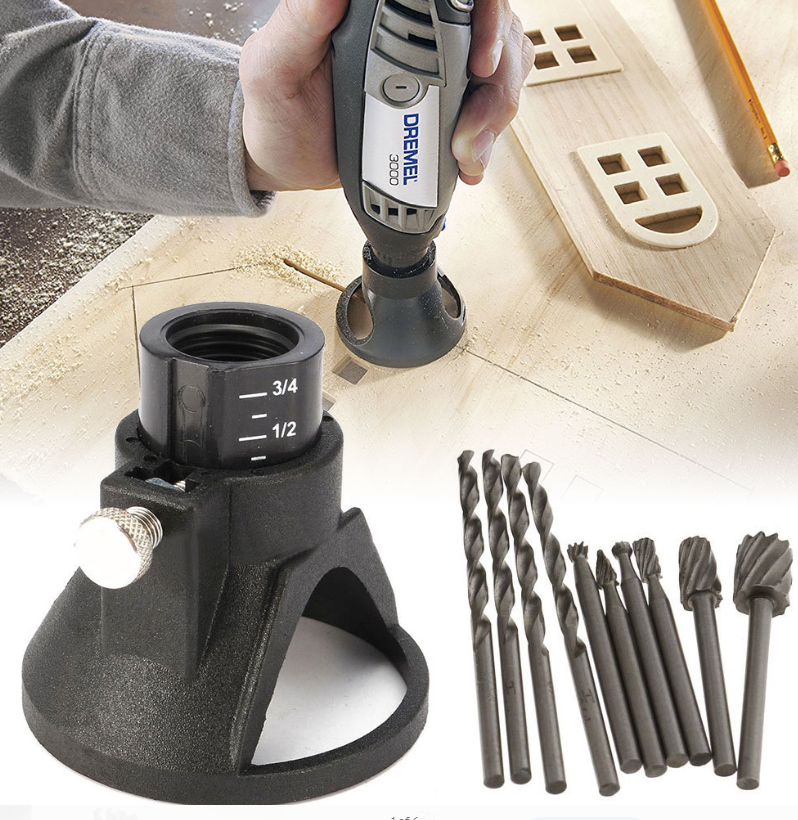 AD11 ตัวแปลงเครื่องเจียรสายอ่อน/เครื่องเจียร Dremel/ ให้เป็นทริมเมอร์ +ชุดดอกสว่าน + ดอกเจียรไม้