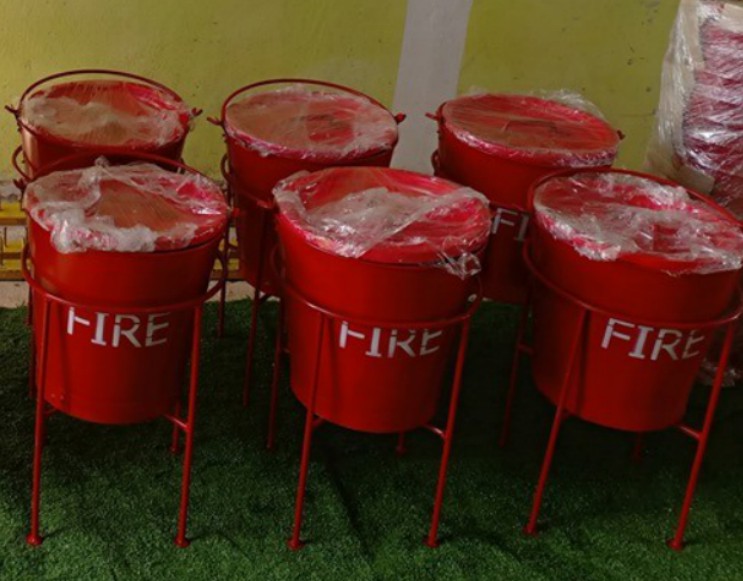 ถังทรายดูดซับสารคเคมี เครื่องมือใช้ขอจด อย. Fire ฺBucket อุปกรณ์ประกอบการขอ อย.